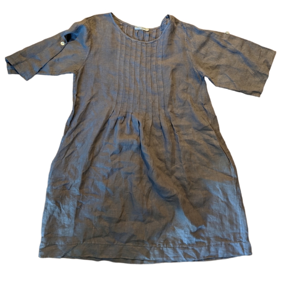 Taupe Linen Dress by Anais & Valentin